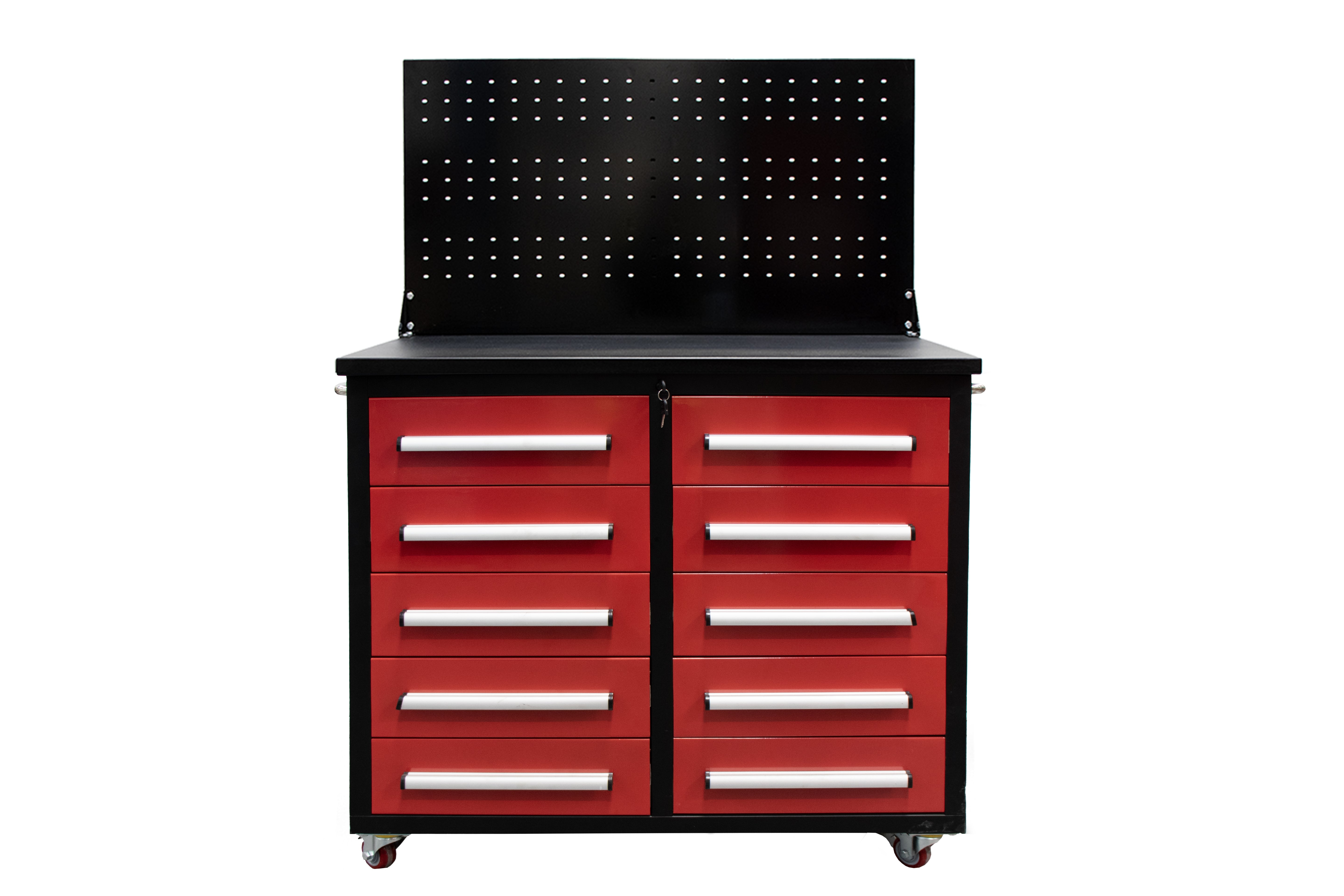 Ultimate Trolley Workbench with Drawers Red