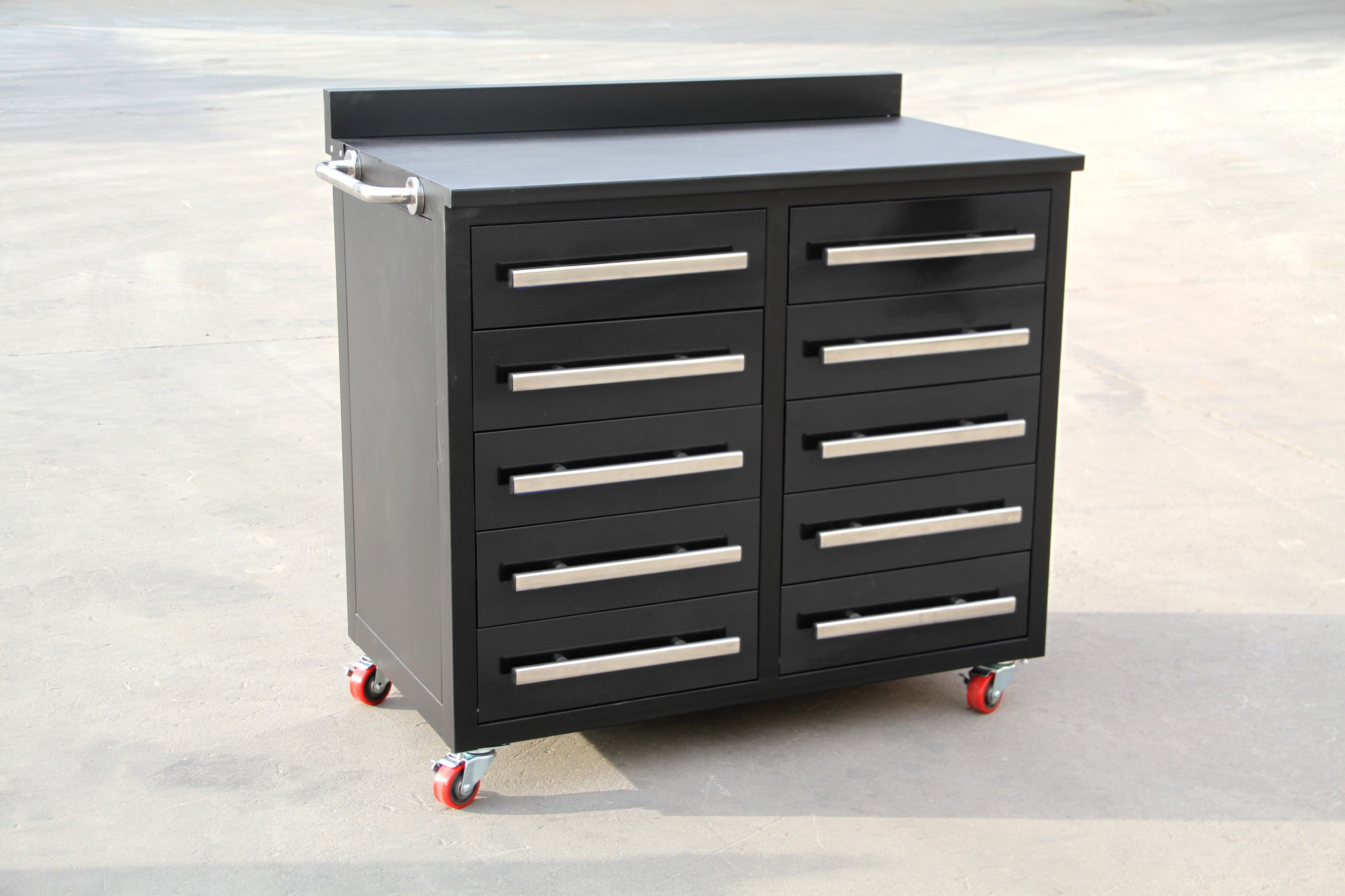 Ultimate Trolley Workbench with Drawers Black