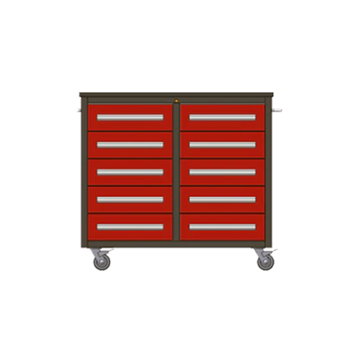 Ultimate Trolley Workbench with Drawers Red