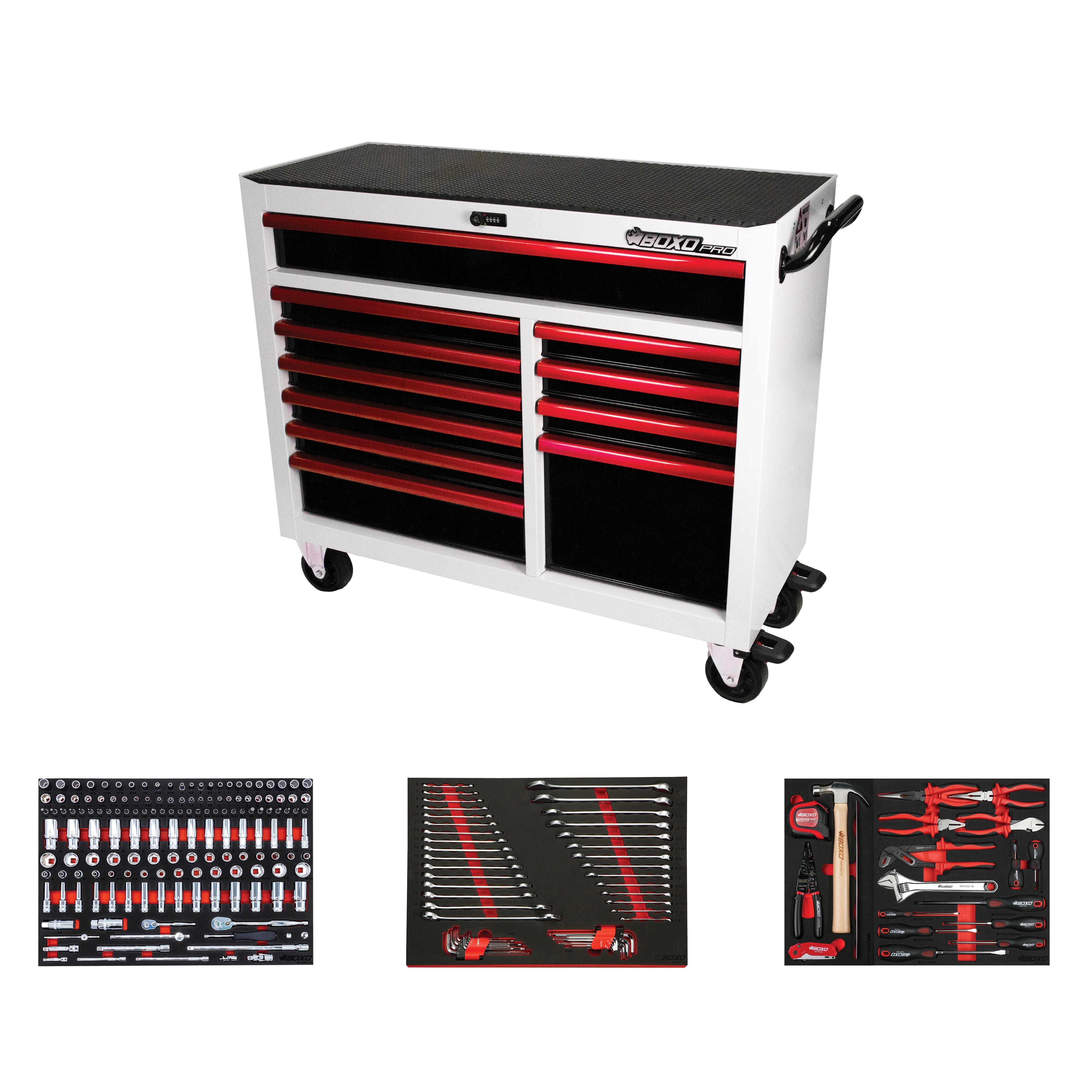 Pro Series | 45" 11-Drawer Bottom Roll Tool Cabinet | Gloss Black