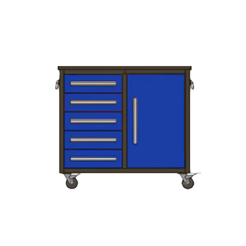 Ultimate Trolley Workbench with Drawers and Cupboard Blue