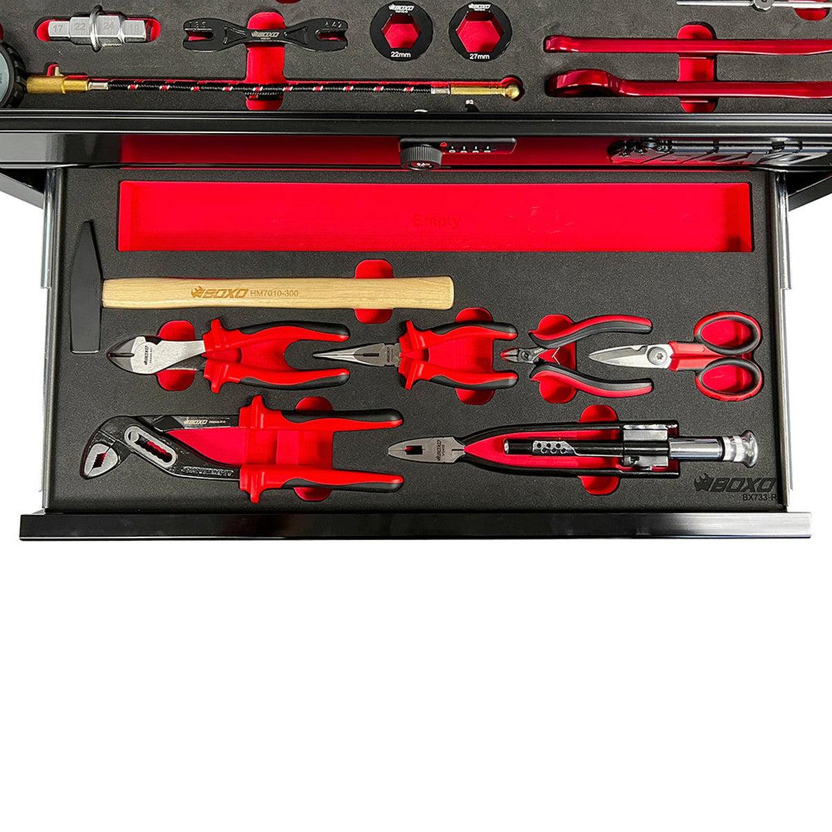 MotoBox | 103-Piece Metric Motorcycle Tool Set with 5-Drawer Hand Carry Tool Box - Black, Black