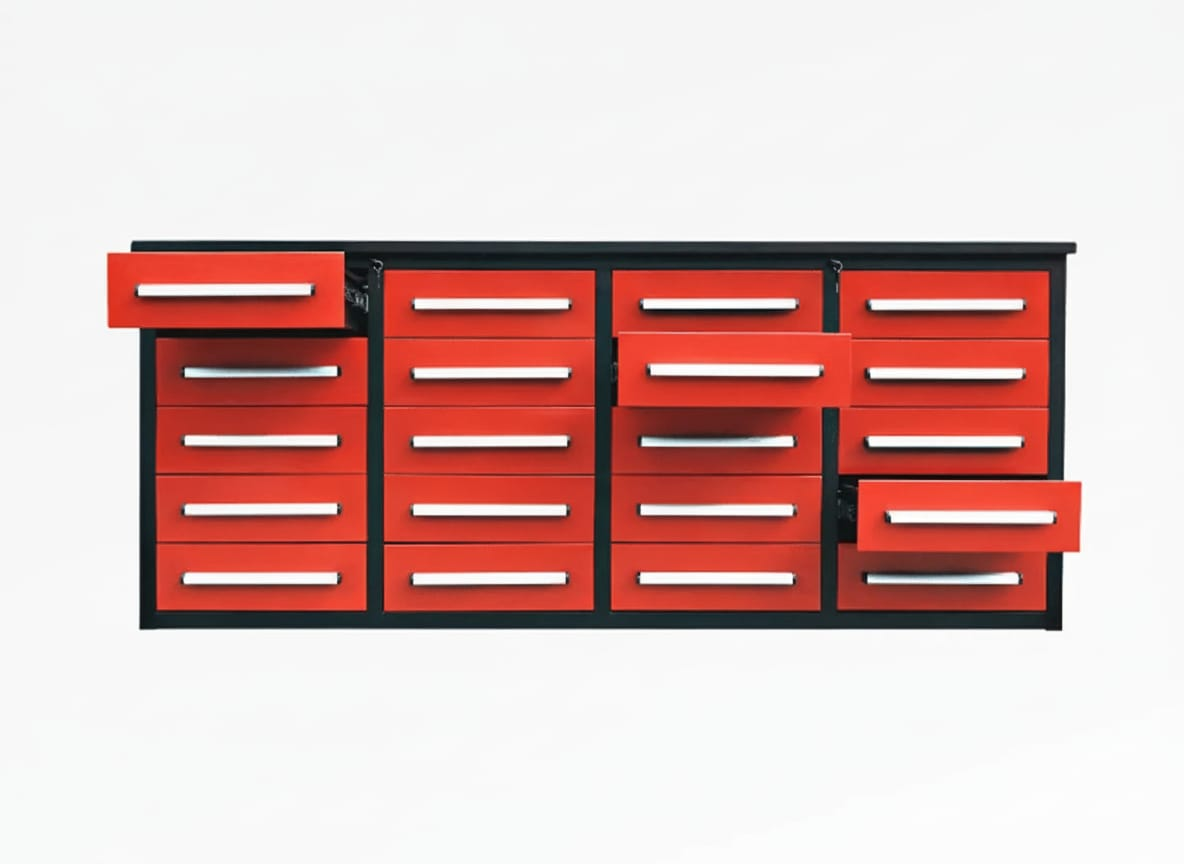 Ultimate Heavy Duty Workbench 20 Drawers Red
