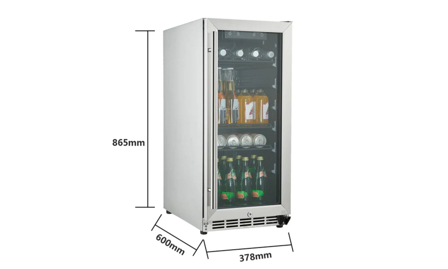 90L Under Counter Glass Door Refrigerator