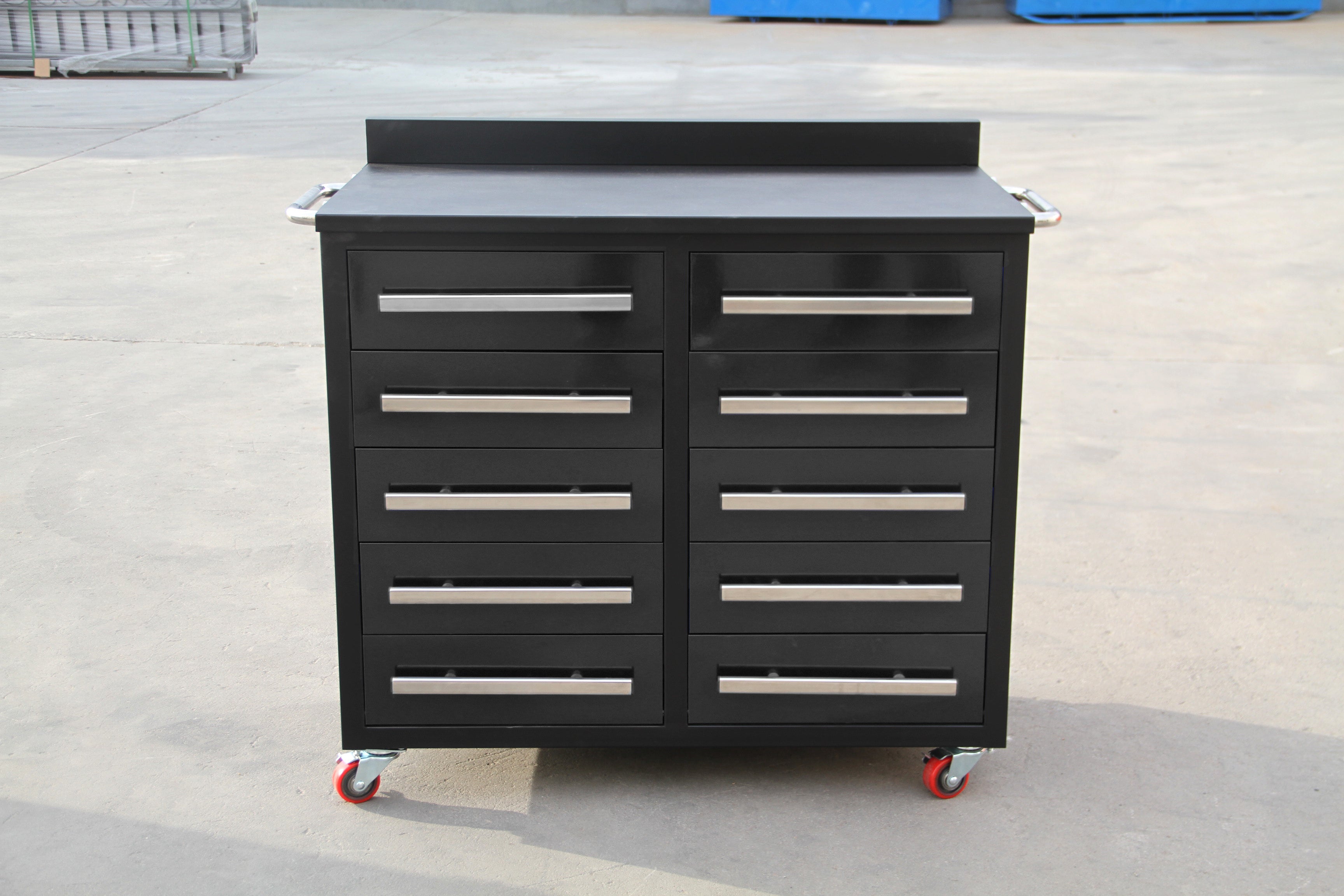 Ultimate Trolley Workbench with Drawers Black