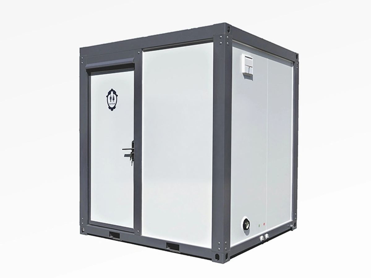 Mobile Bathroom – Front Three-Quarter View