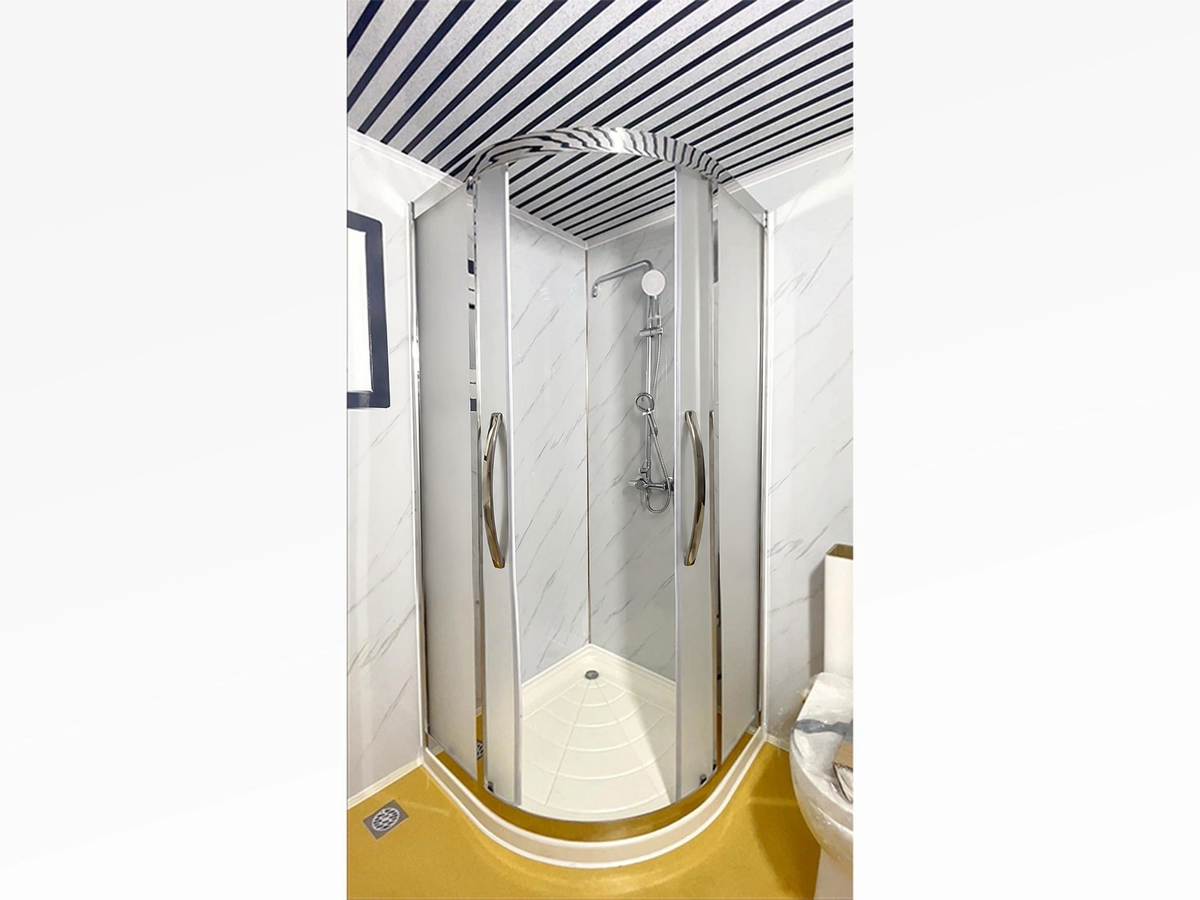 Mobile Bathroom – Curved Enclosed Shower