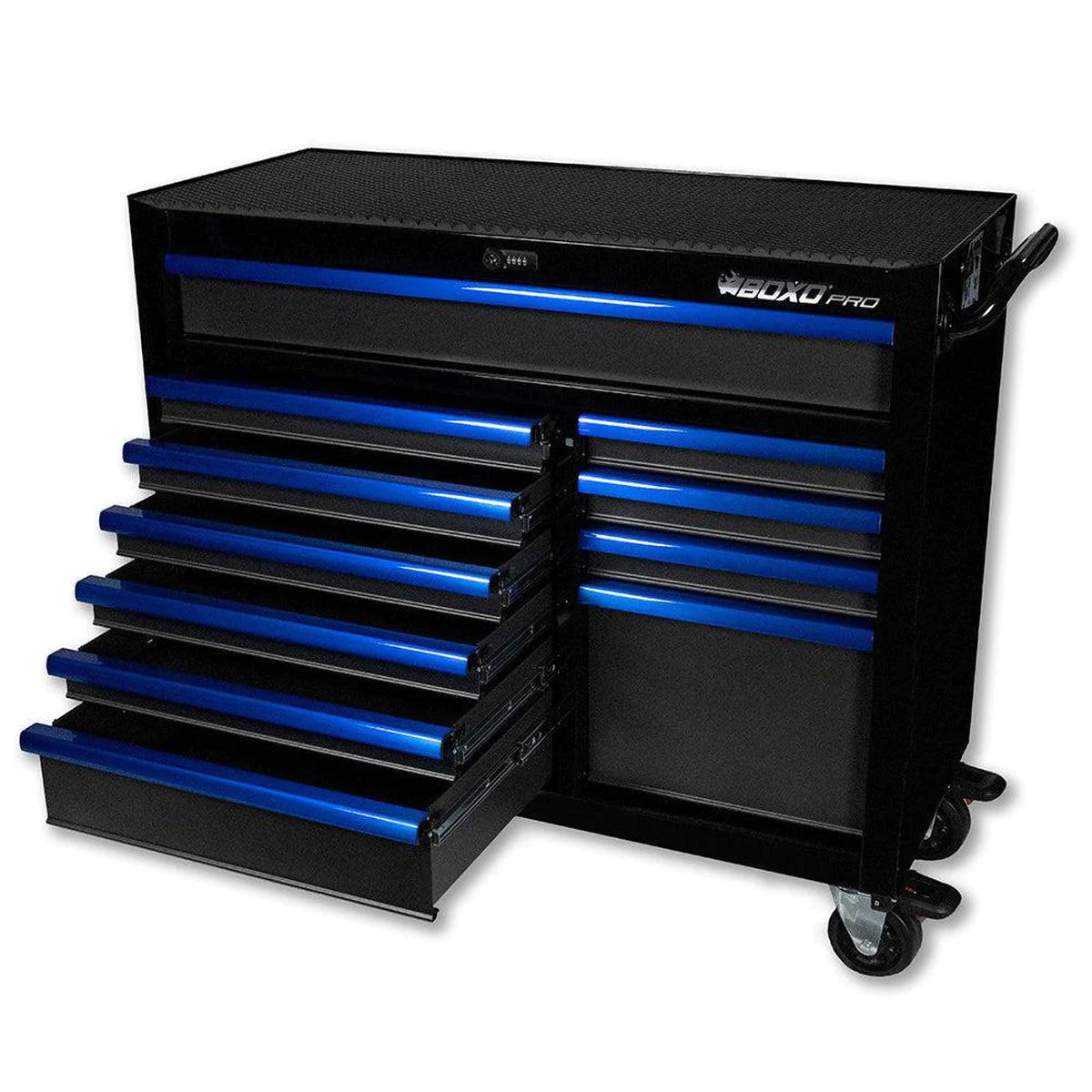 Pro Series | 45" 11-Drawer Bottom Roll Tool Cabinet | Gloss Black