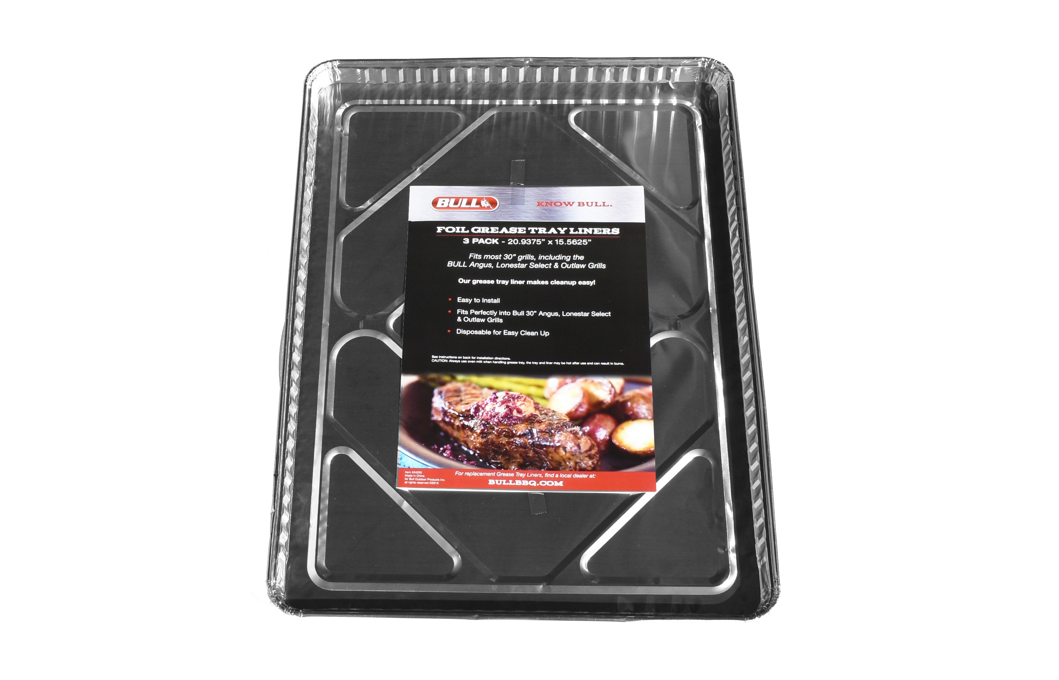 Bull BBQ 24" Grill Grease Tray Liner - 3 Pack Poly Bag