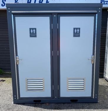 Mobile Double Toilets — front exterior view