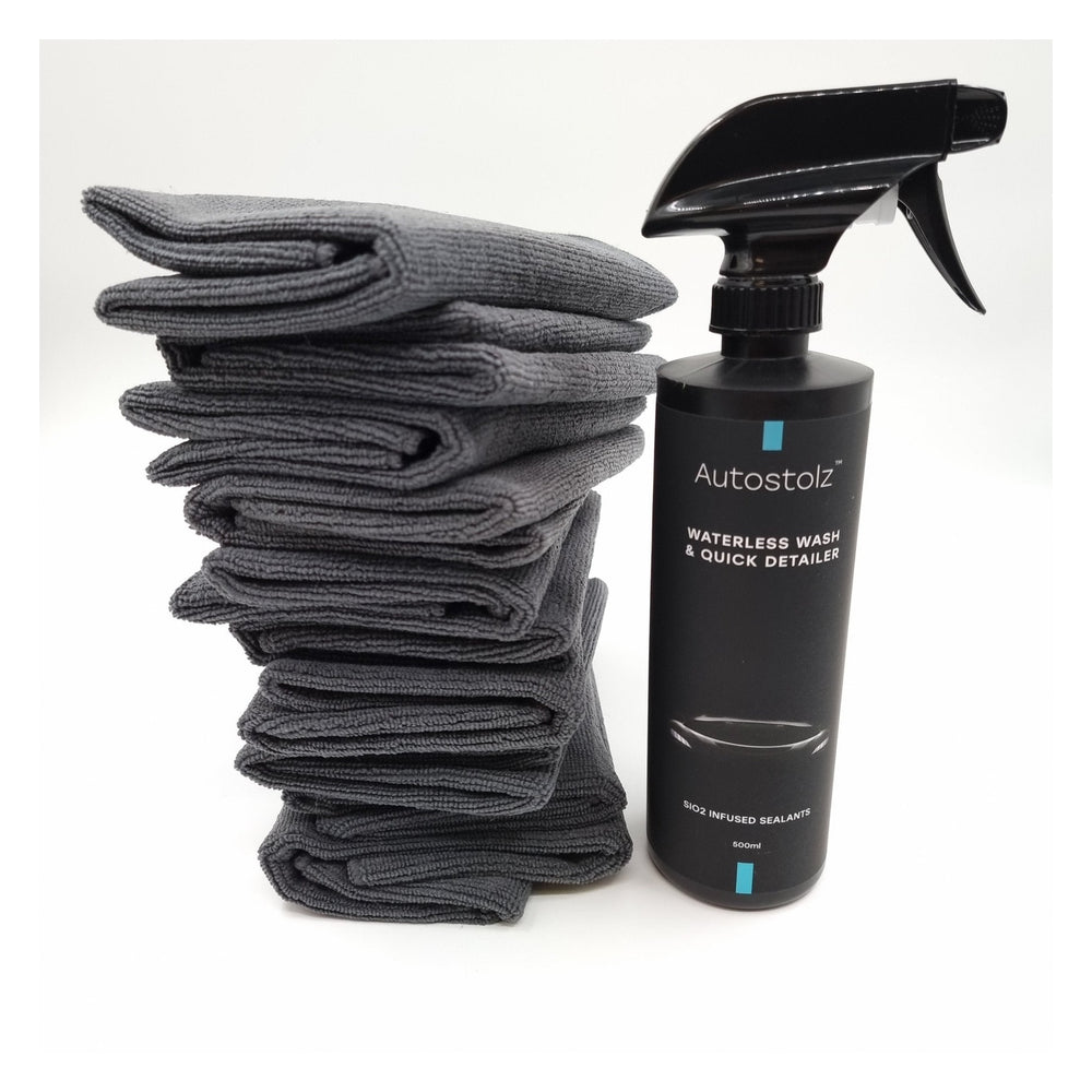 Autostolz SiO2 Waterless Wash Kit with 10 Roadie Cloths