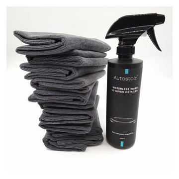 Autostolz SiO2 Waterless Wash Kit with 10 Roadie Cloths