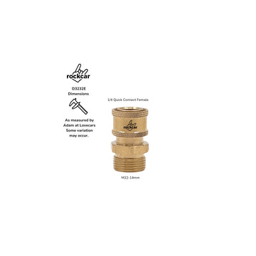 M22-14mm to 1/4-Inch Brass Quick Connect Adapter
