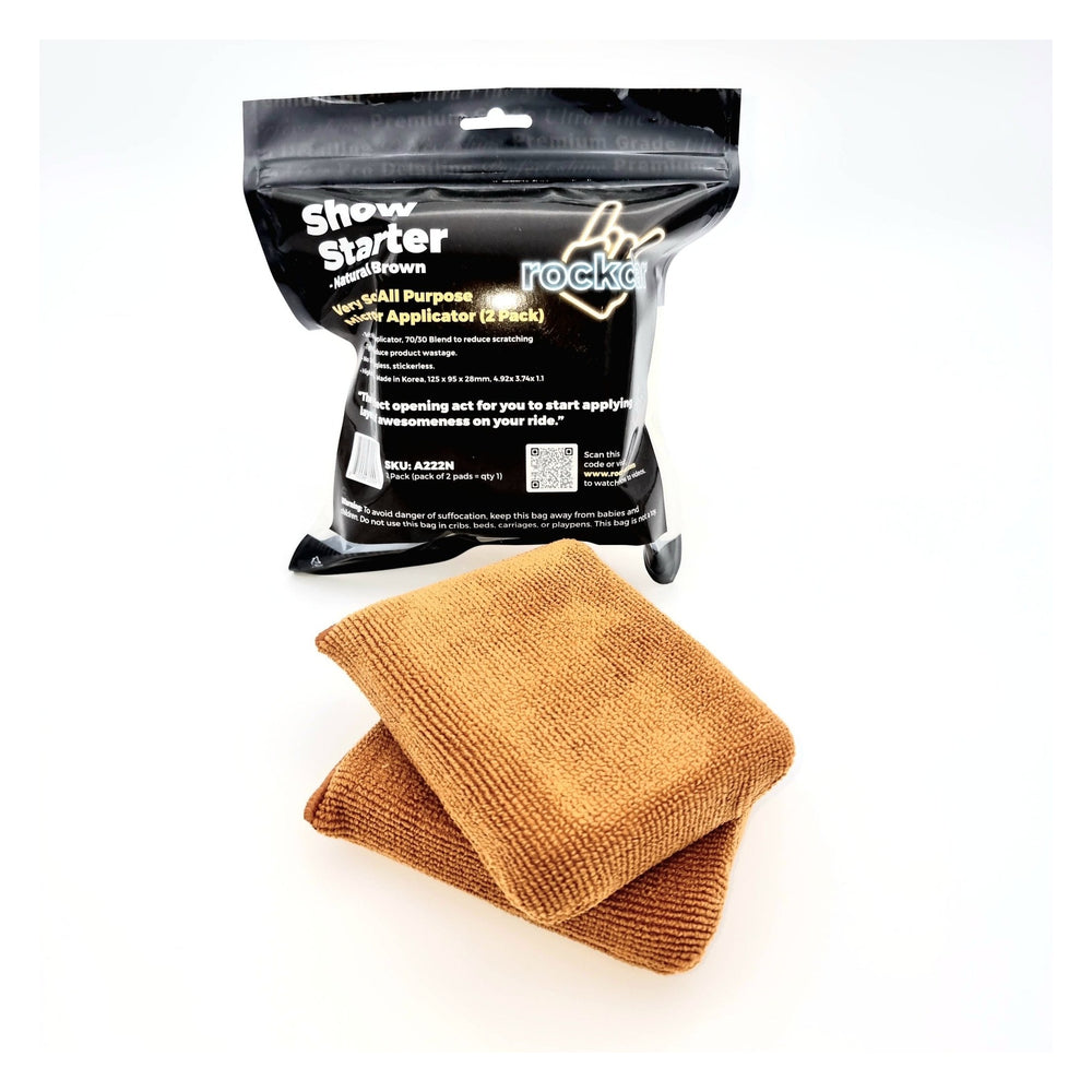 RockCar Show Starter Applicator, Natural Brown, 2 Pack