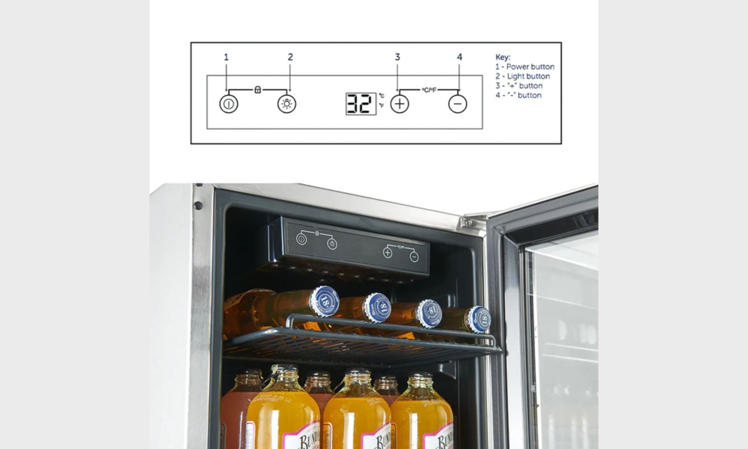 90L Under Counter Glass Door Refrigerator