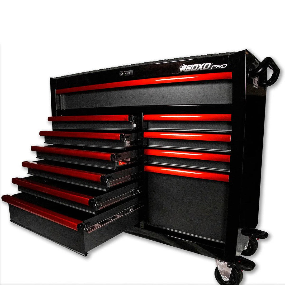 Pro Series | 45" 11-Drawer Bottom Roll Tool Cabinet | Gloss Black