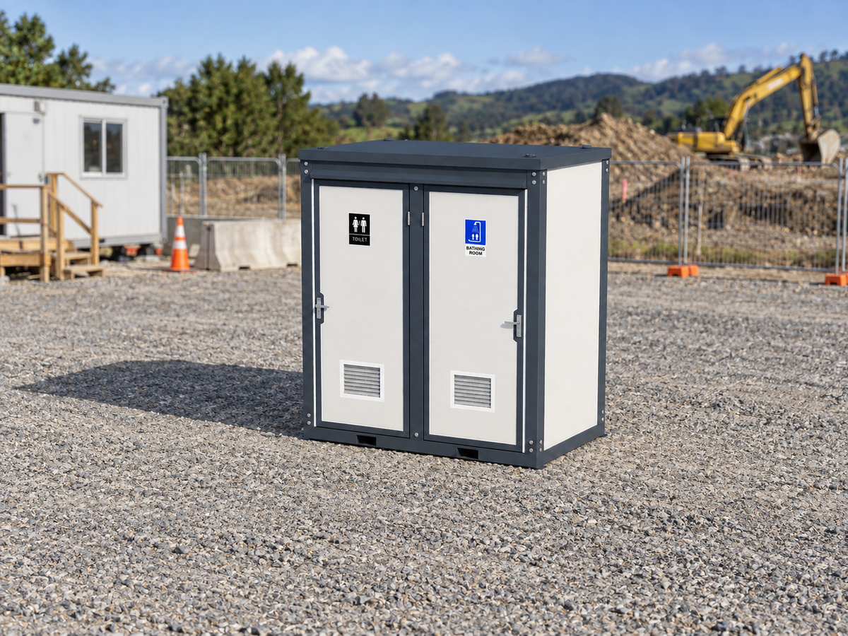 Mobile Toilet and Separate Shower at a Civil Worksite