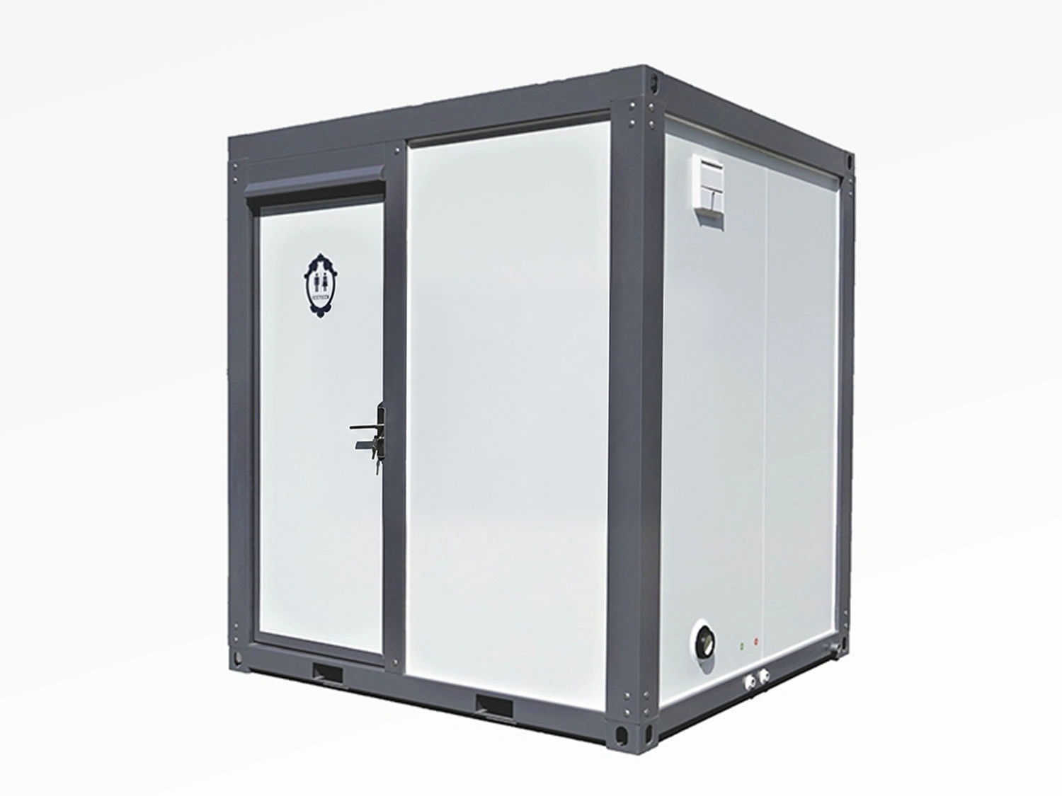 Mobile Bathroom – Front Three-Quarter View