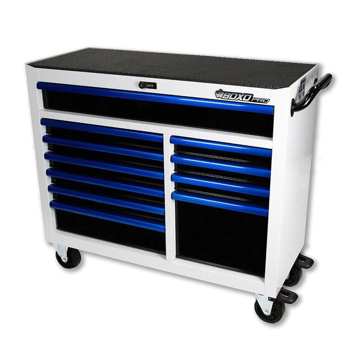 45" 11-Drawer Pro Series Bottom Roll Tool Cabinet White/Blue