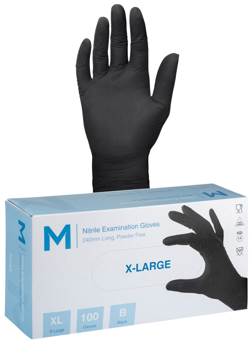 Black Nitrile Glove X Large Box 100